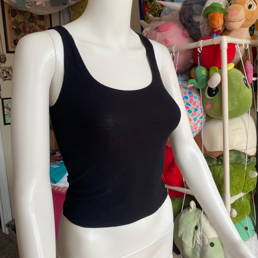Forever 21 black ribbed tank top size small